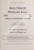 Book cover of Weekly Operating Notice containing Temporary Speed Restrictions, Engineering Arrangements, Signalling & Permanent Way Alterations, General Instructions and Notices, 7 to 13 November 1998 by Railtrack Midlands